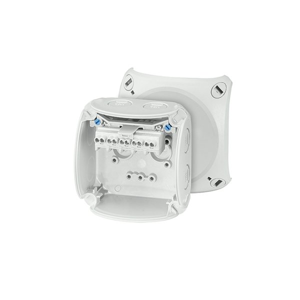 Weatherproof Halogen Free Cable Junction Box & 5 pole 4x2.5mm Terminal Block (93x93x62mm) - Grey