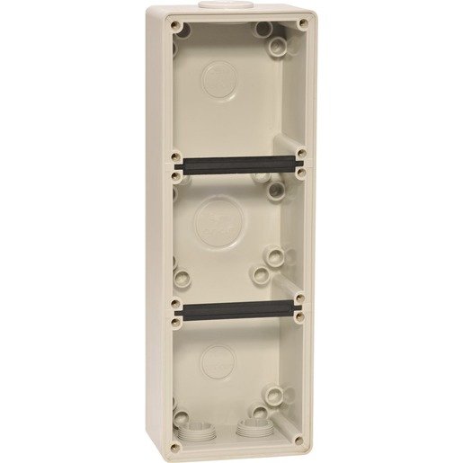 BACK BOX THREE GANG STANDARD H294xW101xD63mm GREY