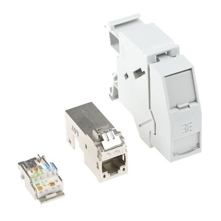 IE-XM-RJ45/IDC - Mounting rail outlet, RJ45, RJ45 module, IP20, Cat.6A / Class EA (ISO/IEC 11801 2010)